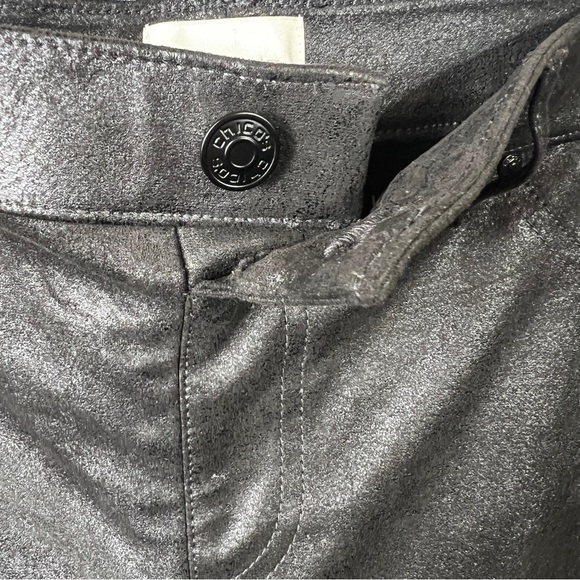 Chico's The Ultimate Fit Jeggings Faux Leather Leggings Black Slim Chico's sz 0 - Picture 5 of 11